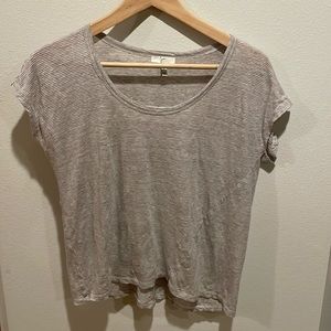 Joie grey mini-stripe t-shirt
